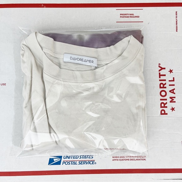 Daydreamer Dusty Rose Tie Dye Crewneck Long Sleeve Crop Tee - Picture 9 of 9